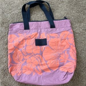 ALOHA Collection Purple and Orange Floral Tote